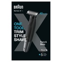 Braun XT 5100, afeitadora y recortadora, face & body, 5 posiciones, resistente al agua, serie X, color negro