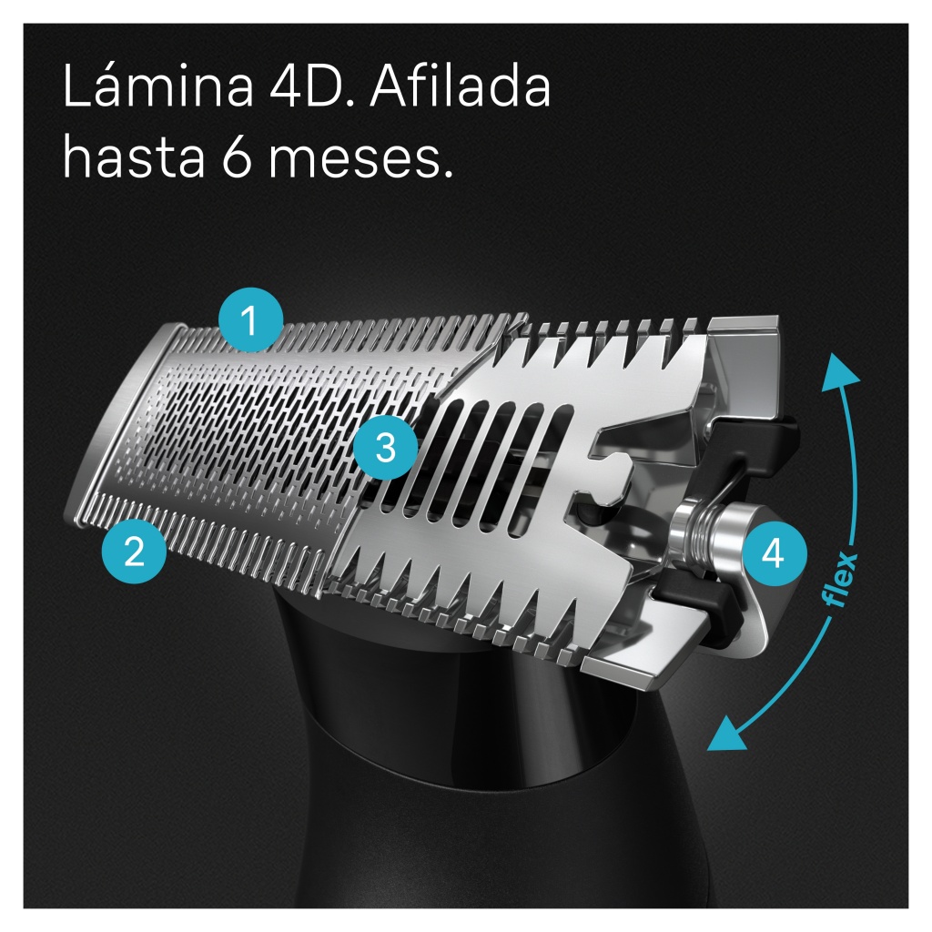 Braun XT 5100, afeitadora y recortadora, face & body, 5 posiciones, resistente al agua, serie X, color negro