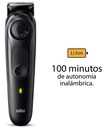 Braun BT5420, afeitadora eléctrica, 40 ajustes de longitud, 4 accesorios, series 5, negro