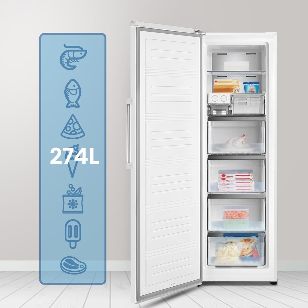 Hisense FV354N4BWE, congelador de 1 puerta, Metal Cooling, Multi-Air Flow, Micro Vents Cooling, blanco, clase E