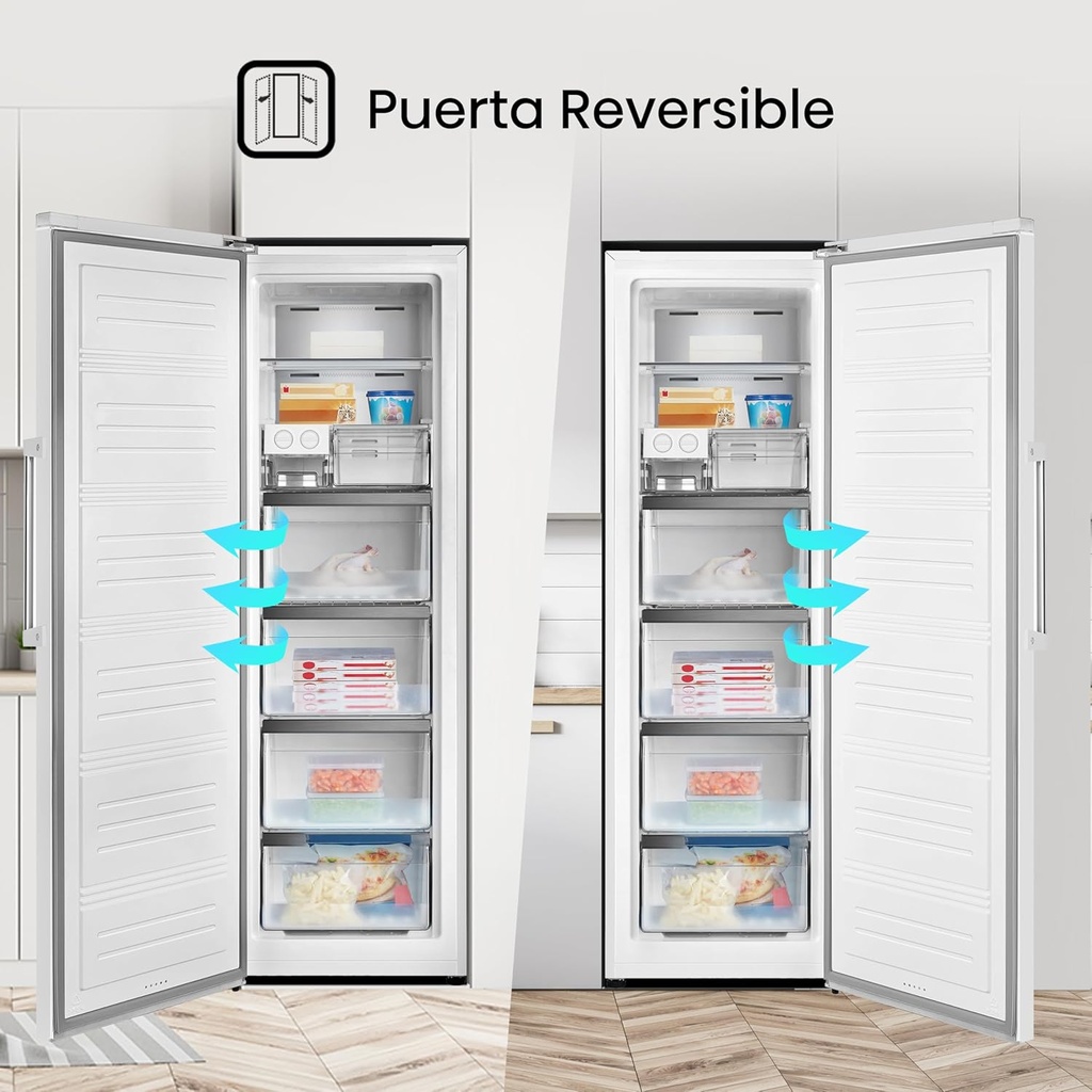 Hisense FV354N4BWE, congelador de 1 puerta, Metal Cooling, Multi-Air Flow, Micro Vents Cooling, blanco, clase E