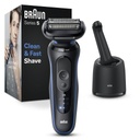 Braun 52-B7000CC, afeitadora eléctrica en seco y en mojado, centro de limpieza SmartCare Clean & Charge, resistente al agua, color azul