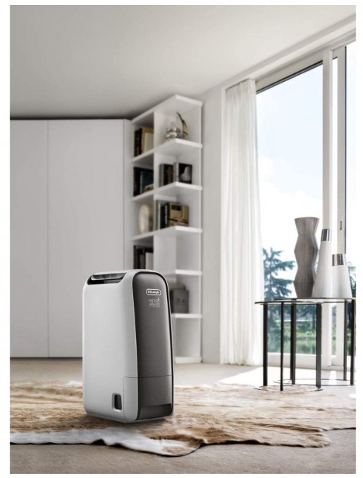 DeLonghi DNS65, deshumificador, 2.8l, silencioso, ionizador, color gris