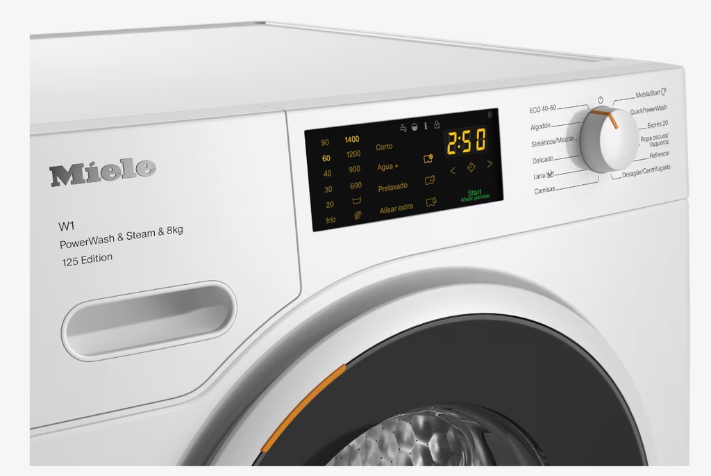 Miele WWB380 WCS, lavadora de carga frontal, 8kg, 1400rpm, SteamCare, QuickPowerWash, clase A -20%