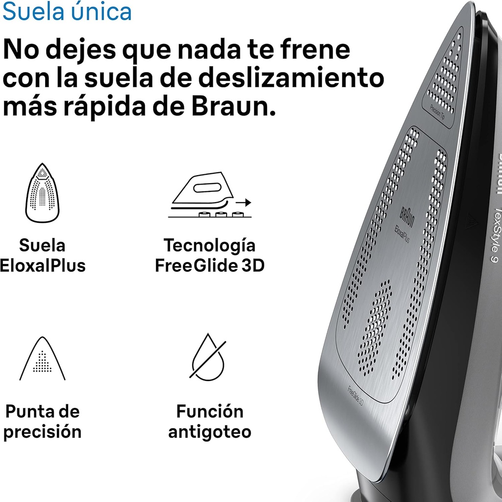 Braun SI9281BK, plancha de vapor TexStyle 9