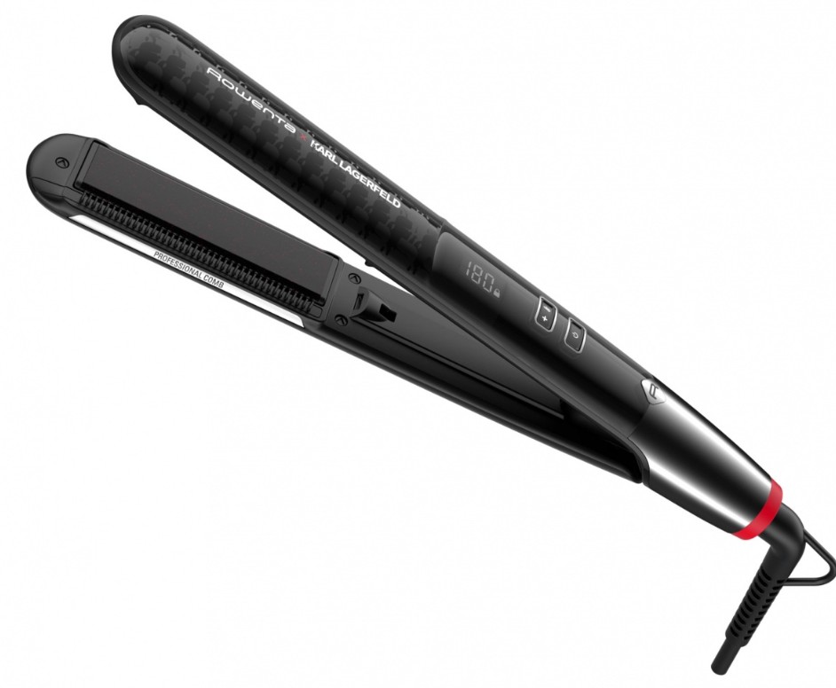 Rowenta SF466LF0, plancha de pelo, cepillo integrado removible, revestimiento Keratin & Glow