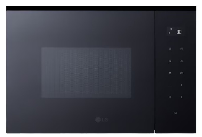 LG MGBZ2593F, microondas con grill integrable, 900W, 8 niveles, 25l, cristal negro