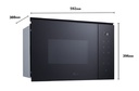 LG MGBZ2593F, microondas con grill integrable, 900W, 8 niveles, 25l, cristal negro