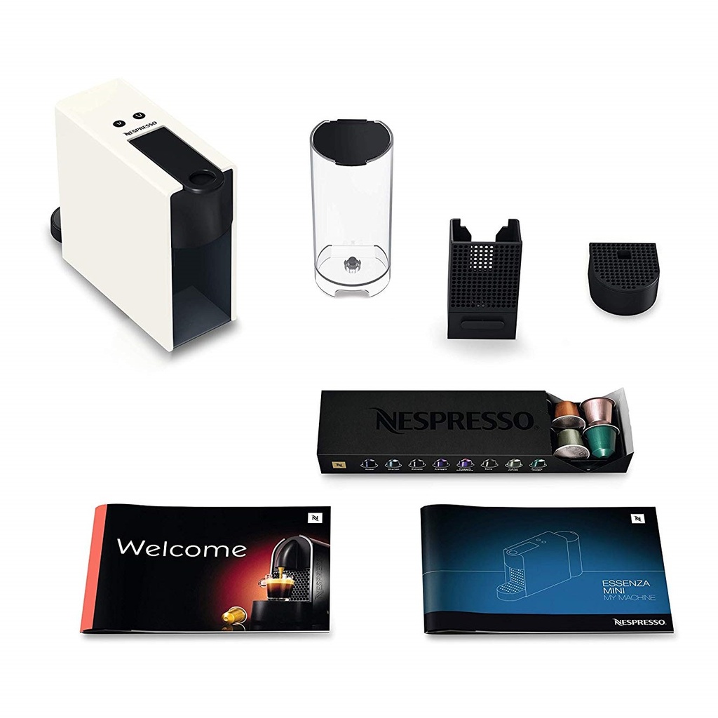 Nespresso XN1101VC, cafetera de cápsulas, Essenza Mini, color blanco