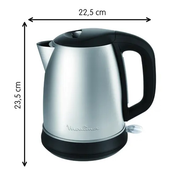 Moulinex BY550D10, hervidor de agua, 1,7l, 2400w, base giratoria 360º, color inox