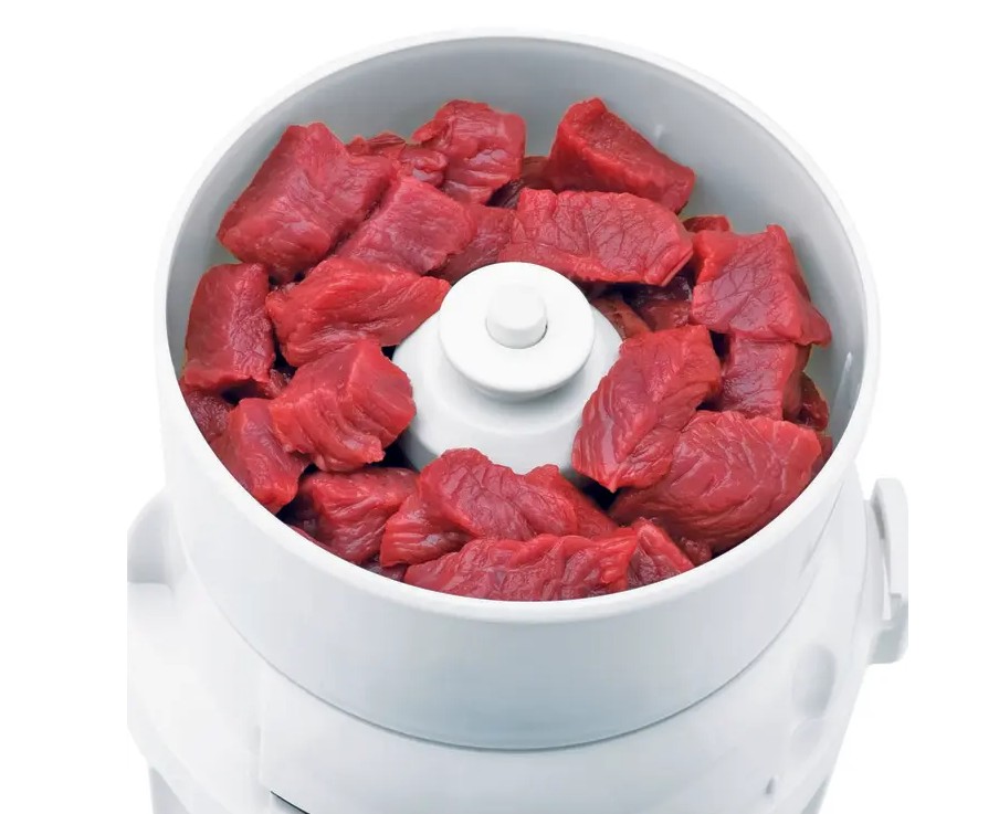 Moulinex AD560120, picadora 1, 2, 3, 800w, cuchilla doble, color blanco y rojo