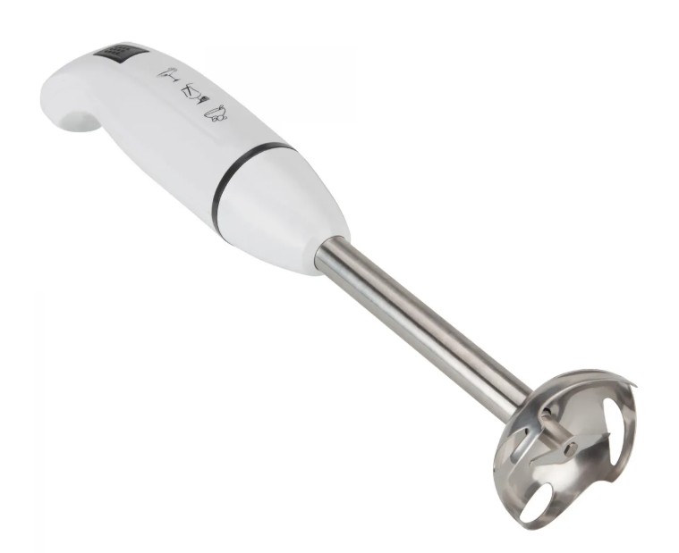 Jata BT126, batidora de mano, 400w, pie y cuchilla de acero inox, color blanco