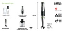 Braun MQ9135XI, batidora de mano Minipimer 9, 1200w, SmartSpeed, color negro