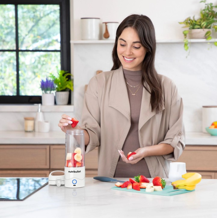 Nutribullet NBP003W, batidora de vaso portátil, carga USB-C, 475ml, 2000mAh, color blanco