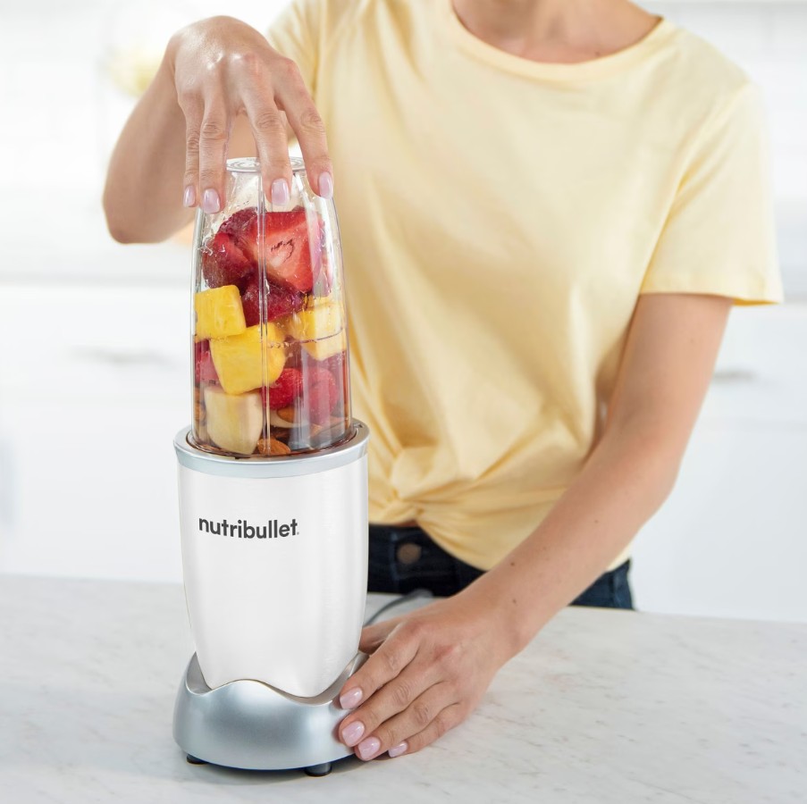 Nutribullet NB907W, batidora personal, 900w, cuchilla de 6 filos, vasos de 900ml y de 700ml, tapa incluida, sin BPA