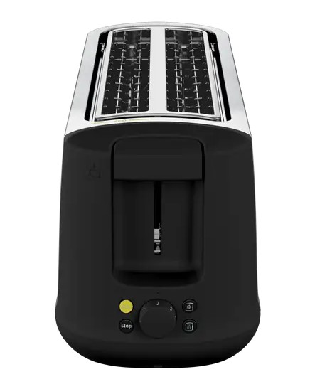 Moulinex LS342D10, tostadora, 2 ranuras largas, 7 niveles de tostado, descongela, recalienta, función ECO, exterior acero inoxidable, bandeja recogemigas extraíble, palanca elevadora, negro