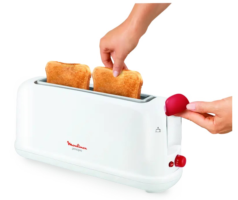 Moulinex LS160111, tostador, 1 ranura larga, bandeja recoge migas, 7 niveles, blanco