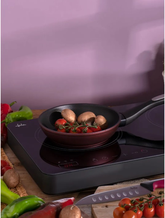 Jata JEVI1460, placa de inducción portátil, dos fuegos de 18,5cm, control táctil, 3500w, temperatura: 60-240ºC