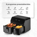 Ufesa Storm, freidora de aire, doble cubeta, 5,5l + 3,5l, 2700w, hasta 200ºC, 8 programas, negro