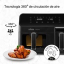 Ufesa Storm, freidora de aire, doble cubeta, 5,5l + 3,5l, 2700w, hasta 200ºC, 8 programas, negro