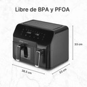 Ufesa Storm, freidora de aire, doble cubeta, 5,5l + 3,5l, 2700w, hasta 200ºC, 8 programas, negro
