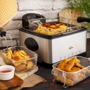 Jata FR700, freidora de aceite de 4 litros, 2000w, incluye 2 cestillos medianos y 1 grande, desmontable