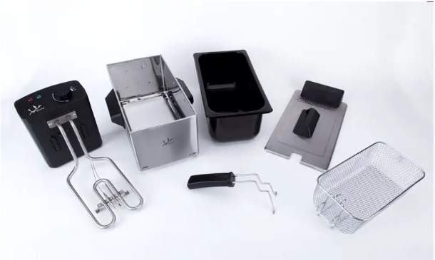 Jata FR678, freidora de aceite de 3,2 litros, 2000w, antimezcla sabores, desmontable, fácil limpieza, acero inox