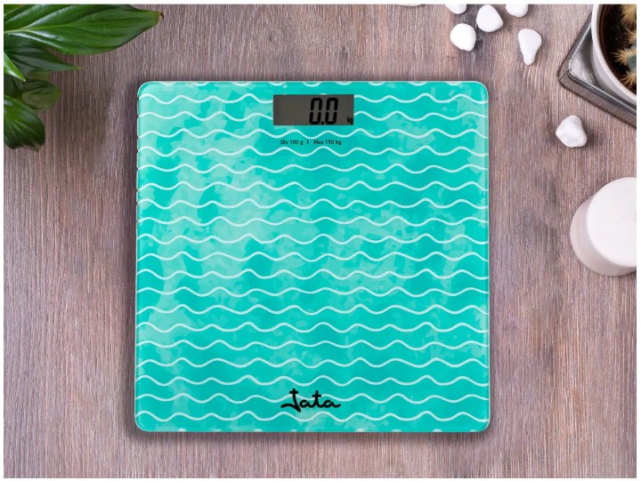 Jata HBAS1490, báscula de baño digital, Batería recargable USB, capacidad 180kg, 4 sensores