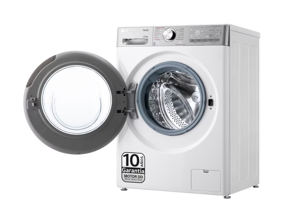 LG F4DR9513A2W, Lavasecadora inteligente AI Direct Drive™, Turbowash 360º, Autodosificación 13/7kg, 1400rpm, Un 10% más eficiente que A(lavado) /D(secado)