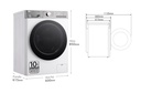 LG F4DR9513A2W, Lavasecadora inteligente AI Direct Drive™, Turbowash 360º, Autodosificación 13/7kg, 1400rpm, Un 10% más eficiente que A(lavado) /D(secado)