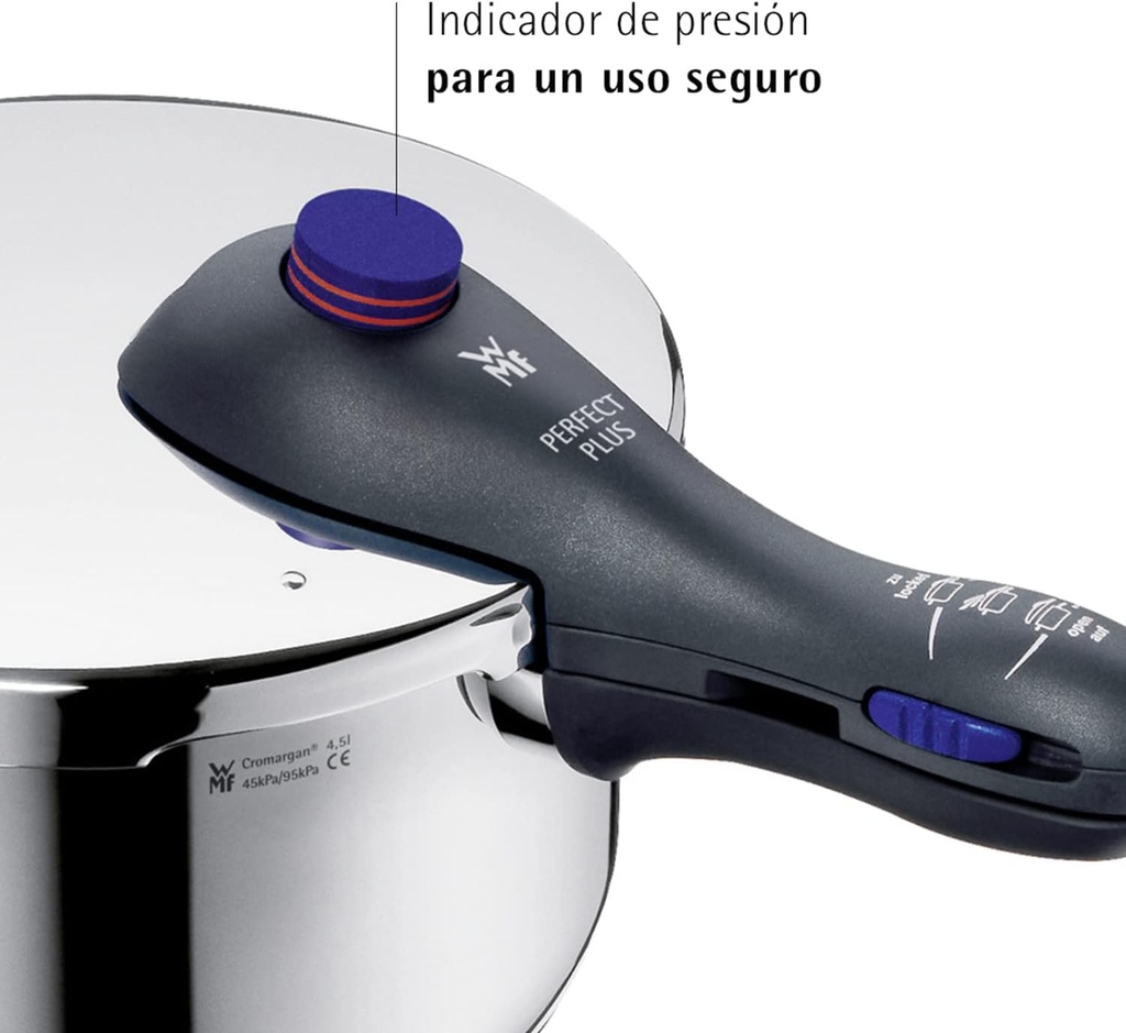 WMF Perfect Plus, set olla rápida 8,5 l + 4,5 l con interior incluido para cocinar al vapor