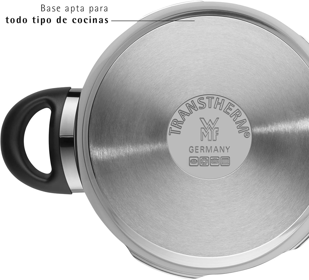 WMF Perfect Plus, set olla rápida 8,5 l + 4,5 l con interior incluido para cocinar al vapor
