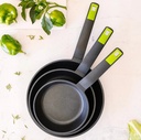 BRA Gastro, set de 3 sartenes, 20-24-28cm, aluminio fundido, para todo tipo de cocinas
