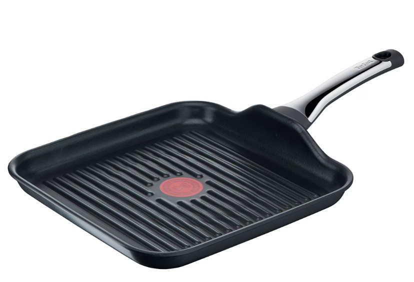Tefal Excellence, sartén grill de aluminio fundido, 26x26cm, para todo tipo de cocinas