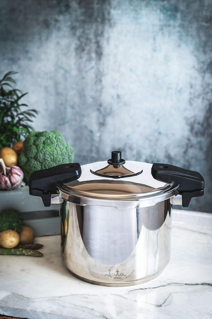 Jata OSR8, olla a presión super rápida, 8l, acero inoxidable, apta para todas cocinas incluida inducción, diámetro 22cm, OSR4, OSR6, OSR8