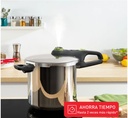 Tefal P2584402, olla a presión secure trendy, 8l, verde con cestillo, 2 programas de cocción