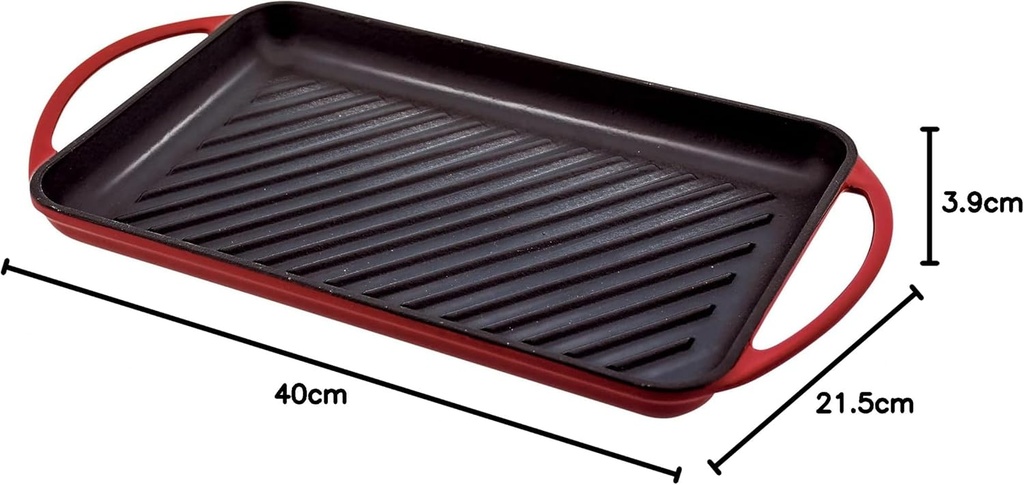 Jata GR33, plancha de asar, 33x21,5cm, 2 asas, apta para todo tipo de cocinas