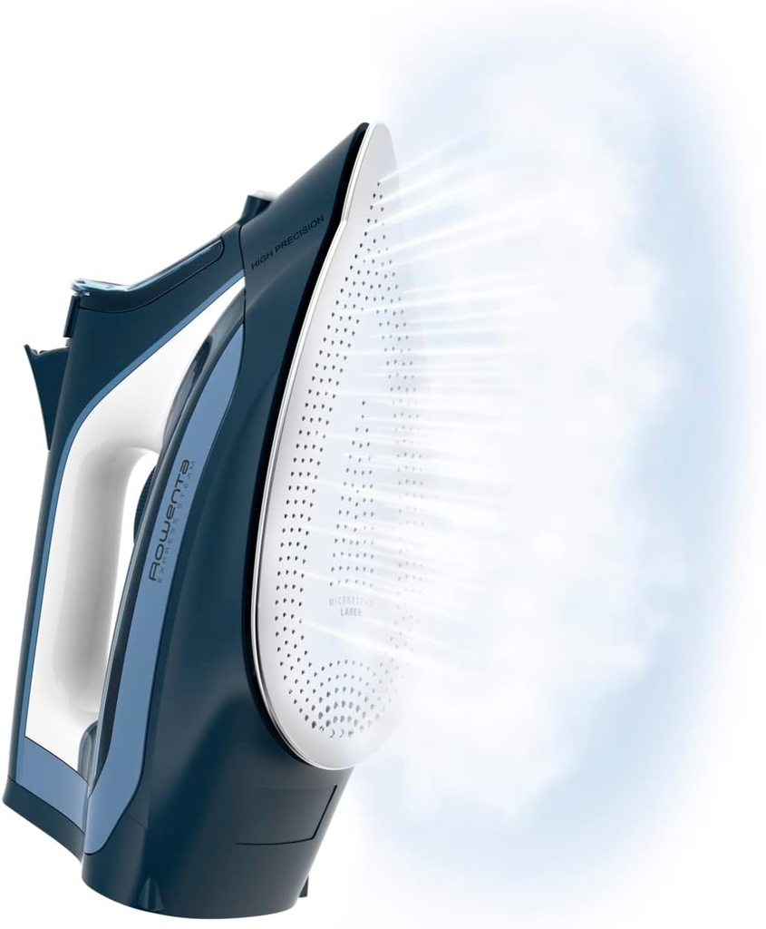 Rowenta DW4308, plancha de vapor, 2500w, depósito de 0,25l, suela MicroSteam, azul y negro