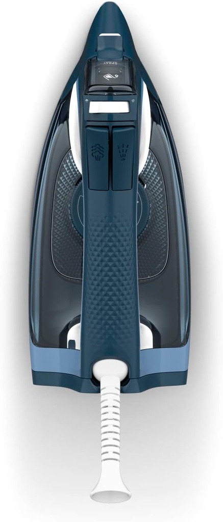 Rowenta DW4308, plancha de vapor, 2500w, depósito de 0,25l, suela MicroSteam, azul y negro