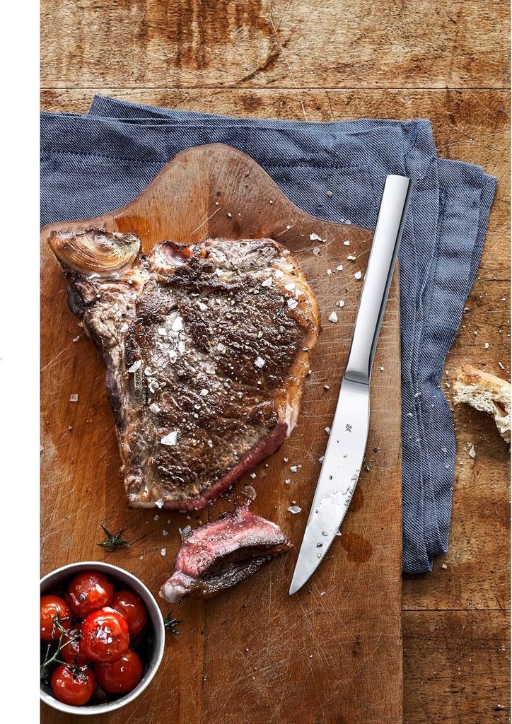WMF Nuova, set de 6 cuchillos de carne, acero inox