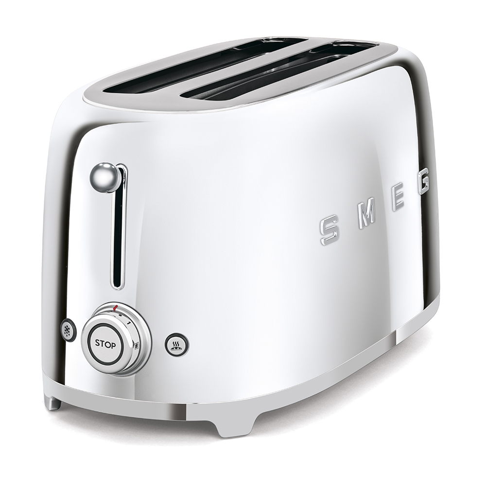 Smeg TSF02SSEU, tostadora de acero inox, ranuras extralargas, 6 niveles de tostado