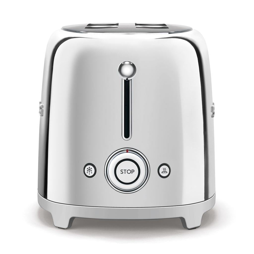 Smeg TSF02SSEU, tostadora de acero inox, ranuras extralargas, 6 niveles de tostado