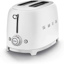 Smeg TSF01WHMEU, tostadora, 6 niveles de tostado, dos ranuras, blanco mate