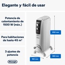 DeLonghi TRD40615, radiador de aceite dragon 4, 1500w, 6 elementos, 3 ajustes potencia, (50€ reembolso)