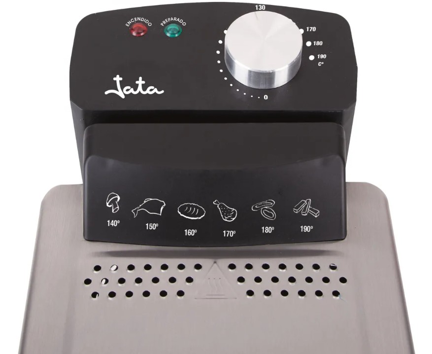 Jata FR680, freidora de aceite 3,2 litros, tapa con visor y filtro, acero inox, malla Filtra Plus