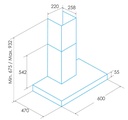 Edesa ECB6411X, campana extractora decorativa, 3 niveles de extracción, 400 m3/h, 60x47cm, acero inox, clase C
