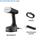 Braun GS7077BK, plancha de vapor vertical QuickStyle 7, 1600w, 250ml, FreeGlide 3D, negro