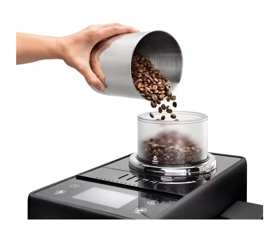 DeLonghi EXAM440.35.B, cafetera superautomática Rivelia, Bean Switch, 8 bebidas, 19 bares, negro