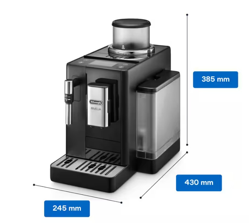 DeLonghi EXAM440.35.B, cafetera superautomática Rivelia, Bean Switch, 8 bebidas, 19 bares, negro