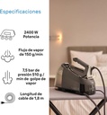 Braun IS5249BK, centro de planchado CareStyle 5, FreeGlide 3D, FastClean Ultimate, 2400w, 7,5 bares, negro